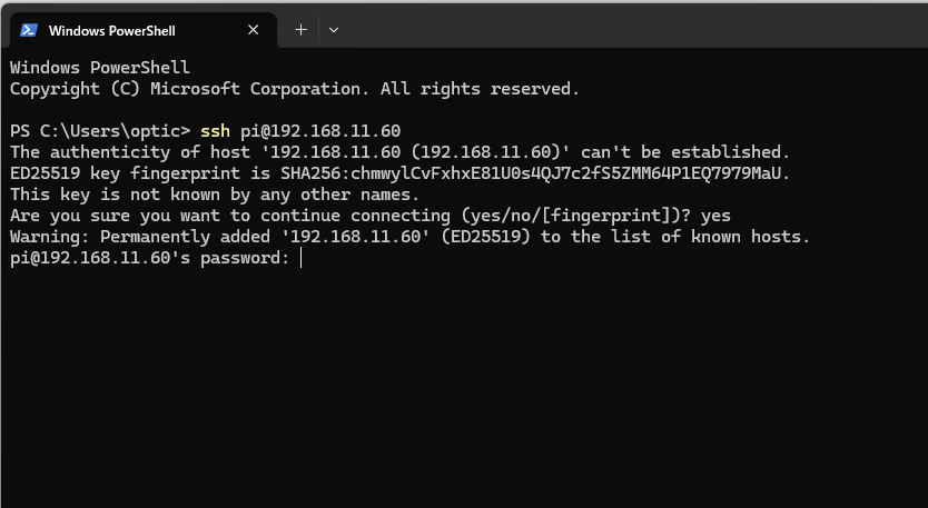 PowerShell から Raspberry Pi へ初めて SSH 接続したときのホスト鍵確認