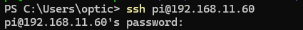 再起動後に PowerShell から Raspberry Pi へ SSH で入り直す