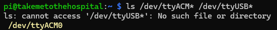 ls /dev/ttyACM* で Master の USB シリアルを確認
