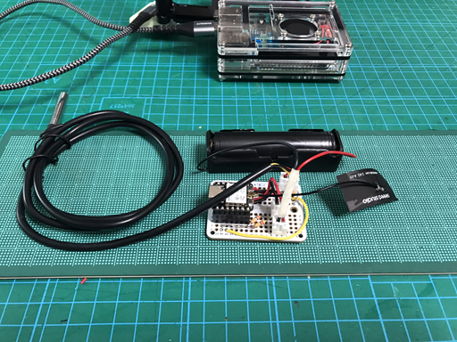 XIAO ESP32-C3 版の子機、18650 電池と DS18B20